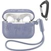 Generic Design floreale compatibile con AirPods Pro 3 custodia con portachiavi/cinturino da polso, Pro 3a generazione [2025] copertura protettiva per cuffie in silicone supporto ricarica wireless, viola
