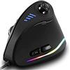 Zeerkeer Mouse Verticale 10000 DPI con Joystick Ergonomico,11 Tasti Programmabili Pollice,Mano,Polso,Bracciolo Prevenzione LED Ottico per Gamer/Laptop/Computer