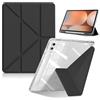 HinZann Custodia per Samsung Galaxy Tab S10+/S9 FE+/S9+ 12,4 - Nero | Cover con Portapenne, Retro in TPU Trasparente + Pelle PU, Auto Svegliati/Sonno, Ultra Sottile Leggero