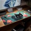 Generic Tappetino per computer in pelle per gatto, colorata alfombrilla per mouse per computer grande, tastiera per giochi, tappetino per mouse impermeabile, protezione per computer e copertura