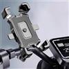 Generic Supporto per telefono per moto con base a sgancio rapido con 4 artigli, supporto per bicicletta e manubrio per navigazione, nero