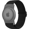 Amzpas Cinturino per AirTag per bambini, resistente ai graffi, custodia anti-smarrimento, facile da regolare, facile da trasportare, in nylon elastico, custodia protettiva per Apple AirTag (nero)