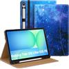 MoKo Cover per Samsug Galaxy Tab S10 Lite/S10 FE/S9 FE/S9 10.9/11 Pollici | Pelle PU Cover per Samsung Tablet (2025/2023), con Portapenna, Cinturino da Mano & Tasca Frontale, CieloStellatoBlu