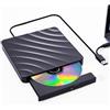 QDSYLQ Lettore CD DVD Esterno per PC: Masterizzatore DVD Esterno per PC Portatile per CD/DVD +/-RW, Lettore CD USB 3.0 Compatibile con Windows 11/10/8/7/XP/Vista, Linux, Mac OS, Computer Portatile, Macbook
