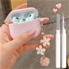 Generic Bella custodia per Airpods Pro 2/1 Gen 2019/2023/2022 con portachiavi e kit di pulizia con pompon, rosa