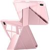 A-BEAUTY Custodia Compatibile con Huawei MatePad SE 11 Pollici 2024 con Portapenne, Chiaro Antiurto, Supporto Pieghevole a Y 6 in 1, Auto Svegliati/Sonno, Rosa