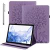 BOLELAW Custodia per Samsung Galaxy Tab A SM-T550, in pelle PU, con pennino capacitivo, fessure per documenti per Samsung Galaxy Tab A 9,7, SM-T555/SM-T550 (viola)