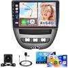 Hikity Autoradio Android 15 10 per Peugeot 107 2004-2014 Wireless CarPlay | 4GB+64GB. Anche per Toyota Aygo, Citroen C1. Android Auto, GPS, WiFi, FM/RDS, 32EQ, Retrocamera, MIC