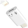 Kefiany Adattatore Lightning Femmina a USB C Maschio Jack Auricolare Audio Cuffia Cablata Microfono Cavo Convertitore DAC Doppio Adattatore Telefono Auricolari per iPhone 17 16 15 Pro Max per Apple per ipad