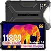 Ulefone Armor Pad 4 Ultra 5G Rugged Tablet Android 14 con Termocamera 10.36 Pollici,10080mAh, 16GB+256GB/SD-2TB Tablet con 1100 LED-Licht, 50MP+32MP, IP68 Impermeabile Rugged Dual SIM/5G WiFi/OTG/NFC
