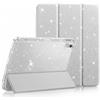 Generic Custodia per iPad (A16) 11a generazione 11 pollici 2025, iPad 10a generazione 10,9 pollici 2022, custodia posteriore in pelle glitterata e TPU trasparente lucido con portamatite, supporto Touch ID