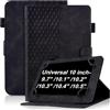 Vkooer Custodia universale per tablet da 10 pollici, in pelle di alta qualità, per tablet da 9,7, 10,1, 10,3, 10,4, 10,5, colore nero