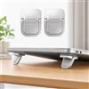 Generic Supporto per computer portatile in lega di zinco di alta qualità, 2 in 1, ergonomico, regolabile, supporto verticale e portatile, pieghevole, con finitura argentata, per scrivania, ufficio, viaggi