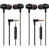 CDQZAIKEJI 2 Pezzi Cuffie In Ear con Cavo e Microfono, Cuffie 3,5 mm Stereo con Controllo Volume, Auricolari Leggeri per Smartphone Tablet Laptop Lettore MP3