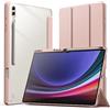 JETech Custodia per Samsung Galaxy Tab S10 Ultra/S9 Ultra 14,6, Oro Rosa | Cover Retro Trasparente, S Pen Holder, Protezione Antiurto Sottile, Supporto Tri-Pieghevole