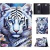 Vaitasy Custodia Samsung Galaxy Tab A 10.5 Pollici 2018 (SM-T590/ SM-T595), Morbido TPU Cover con Flip Portafolio Custodia per Galaxy Tab A 10.5 2018 - Blanc Tigre