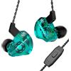 keephifi CCZ DC01 Pro Cuffie in Ear Monitor, 1DD Bass Hifi Auricolari con Filo, Sintonizzazione a Forma di V, Cavi OFC Rimovibili 2Pin-Z (Verde, con Micro)