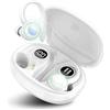 PEFUPEW Cuffie Bluetooth Sport, Auricolari Bluetooth 5.3 con 4 HD Mic, 48 Ore Cuffie Wireless In Ear con ENC Cancellazione Rumore, IP7 Impermeabili Cuffiette Bluetooth, Cuffie Senza Fili con Ganci, Bianco