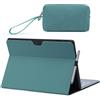 HYZUO Custodia Protettiva per 2024 Surface Pro 11, Surface Pro 10, Surface Pro 9 2022, Supporto Folio con Portastilo, Compatibile con la Type Cover Tastiera, con una Borsa Piccola, Verde scuro
