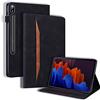 Auslbin Custodia per Samsung Galaxy Tab S7 / S8 11 Pollice (SM-T870/T875) 2020 / (SM-X700 / ‎X706) 2022 Cuoio Premium PU Cover per Tablet con funzione di supporto e Slot per schede,Nero