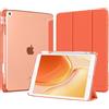 MoKo Cover per iPad 9a/8a/7a Generazione 10,2 Pollici con Portapenna | Custodia per iPad 10,2 2021/2020/2019, Trifold Sottile Leggera Cover con Retro PC Rigido Traslucido, Arancione