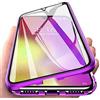 Skyjust Cover per Samsung Galaxy S9+ / S9 Plus, Custodia Assorbimento Magnetico [Telaio in Metallo] [Doppia Faccia in Vetro Temperato] 360 Protezione Resistente ai Graffi Trasparente Cover, Viola