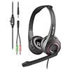 NGS MSX 10 PRO - Cuffie On-Ear Leggero con Microfono Flessibile, Connessione Jack Da 3,5mmPlug & Play e Doppio Adattatore Jack per PC, 20 Hz