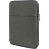 moex Custodia tablet per Blackview Tab 16 Pro - Custodia con scomparto per accessori, in fibra di poliestere, minimalista con chiusura lampo, impermeabile, grigio scuro
