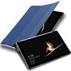 Cadorabo Custodia Tablet per Microsoft Surface Go in BLU SCURO JERSEY - Copertura Protettiva Molto Sottile di Similpelle in Stile Libro SENZA Auto Wake Up e Funzione Stand
