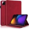 Succtopy Custodia per Xiaomi Pad 7/Pad 7 Pro 11.2 Pollici 2025 Cover in Pelle PU con Porta Penna Custodia Protettiva con Funzione di Supporto Case Rosso