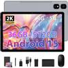 Generic Android 15 Tablet 11 Pollici, 2K Tablet con Tastiera e Mouse, 36GB RAM + 512GB ROM + TF 2TB, 4G LTE SIM + 5G WiFi, Octa-Core/2000 x 1200 IPS/8MP+13MP/9580mAh/BT5.0/Widevine L1/GPS, Grigio