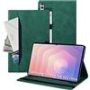 Auslbin Cover per Samsung Galaxy Tab S11 Ultra 2025 14.6 Pollici SM-X930 SM-X936 Custodia di Tablet in Pelle PU in Stile Classico Anti-Fall Case di Scheda Protettiva con Slot per Carte Verde