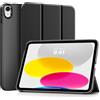 TiMOVO Sottile Cover per iPad A16 11/iPad 10 Gen 10,9, Nero | Custodia con Supporto, Retro Rigido in PC, Riattivazione/Spegnimento Automatico, Compatibile con Touch ID, Design Tri-Fold