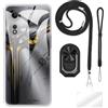 ESACMOT Bundle accessori per custodia per Nubia Neo 2 5G - Trasparente | 6.72 Combo 4-in-1 include custodia in TPU, lanyard tracolla/collo, cinturino da polso e supporto ad anello per dito