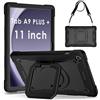 KATUMO Cover per Samsung Galaxy Tab A9+/A9 Plus 11 Pollici 2023 SM-X210/ X216/ X218,Antiurto Supporto Girevole a 360° e Tracolla Regolabile Staccabile Custodia Protettiva,Samsung Tab A9+ 11(Nero)