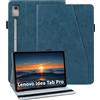laddutoi Cover per Lenovo Idea Tab Pro 12,7 Pollici 2025, Blu | Custodia per Lenovo TB373FU in PU Pelle, Supporto Stand, Slot per Schede, Protettiva Flip Folio Tablet Cover Case