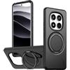 Generic Custodia magnetica per Xiaomi Redmi Note 14/14 Pro/14 Pro Plus/15/15 Pro/15 Pro Plus 5G, cavalletto girevole a 360°, custodia antiurto supporto magnetico per auto (nero, Note 14 Pro 5G/Note 14 Pro
