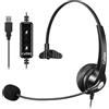 Callez Cuffie USB PC con Microfono Cancellazione del Rumore e Controllo del Volume | Auricolari PC per Computer Business Skype Zoom SoftPhone Call Center Ufficio, Chat Cristallina, Ultra Leggere Confortevole