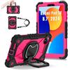 MUDASANQI Custodia protettiva robusta, compatibile con Xiaomi Redmi Pad SE 8.7 4G 2024, resistente, antiurto, anti-goccia, custodia con cavalletto + tracolla, per Redmi Pad SE 8.7 4G (rosa nera)