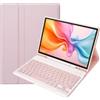 leleyo Custodia con tastiera per Samsung Galaxy Tab A11+/A9 Plus 11,rosa | cover con tastiera magnetica wireless rimovibile stand QWERTY