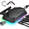 JSAUX Docking station RGB per Steam Deck OLED, ROG Ally e Legion Go, dock 12 in 1 con 4K 120Hz HDMI e DisplayPort, Gigabit Ethernet, USB C 3.2, USB A 3.2 e 2.0, slot SD TF, audio da 3,5 mm, nero