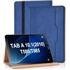 Vkooer Custodia per Samsung Galaxy Tab A 10,1 2016 (SM-T580 / T585) Cover Protettiva Pelle PU con Auto Svegliati/Sonno e Supporto Funzione Flip Tasca Case - Blu