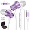 AIAUXAI Cuffie USB C per iPhone 17 16 15 Microfono Controllo Volume Viola | Cuffie con Filo per OPPO per Xiaomi, Auricolari Tipo C in Ear per Samsung Galaxy S26 Ultra S25 S24 S23 S22 A56 A16 A17 Laptop