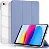 4UBonLife Custodia Per iPad 11ª Generazione A16 11 Pollici 2025, iPad 10ª Generazione10,9 Pollici 2022, Cover Protettiva Sottile e Leggera con Retro Rigido Traslucido Guscio Cover, Grigio Lavanda