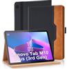 Vkooer Custodia per Lenovo Tab M10 Plus (3rd Gen) 10.6'' TB-125FU Cover Protettiva Pelle PU con Multi-angli Slim Fit Folio e Auto Svegliati/Sonno, Supporto Funzione Flip Tasca Case - Nero
