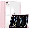 GMUJIAO Compatibile con iPad PRO 2024 13 inch per Custodia,Antiurto Sottile Case con Pencil Holder,Posteriore Trasparente Cover,Custodia in Supporto Protettivo-Oro Rosa
