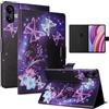 LSPCASA Custodia per Xiaomi Redmi Pad Pro (12,1 pollici) Premium PU Pelle Flip Case con scomparti per carte di credito e funzione leggio Custodia Flip Cover Compatibile Redmi Pad Pro Viola Farfalla