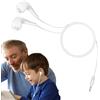 Generico Auricolari Cablati Con Filo - Jack Bianco Da 3,5 Mm Nell'orecchio, Cuffie Con Filo Per Laptop Scolastici, Auricolari Cablati Con Driver Intraauricolare Durevole Per Bambini E Donne, Senza Grovigli | A