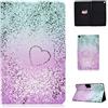 CaseFun Custodia per Samsung Galaxy Tab S5e 10.5 SM-T720/T725 Magnetico Smart Case Cover in Pelle Multi-Angolo con Auto Svegliati/Sonno, Brillantini Amore