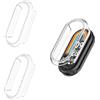 Generic 2 pezzi glitter diamanti custodia per Xiaomi Smart Band 10 custodia protettiva rigida PC paraurti Bling custodia smartwatch cover per donne ragazze (trasparente + trasparente)